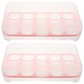 10 Grid Plastic Egg Tray 2pcs 10 Grid Plastic Egg Tray Practical Eggs Storage Rack Convenient Eggs Storage Container for Home Kitchen (Red)