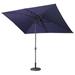 Large Umbrella with Adjustable Tilt and Solar Led Lights Rectangular Waterproof Umbrella for Patio Backyard Garden Party Beach Base Not Included Navy Blue