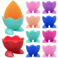 Oahisha Silicone Egg Holder 10pcs Silicone Egg Cup Holders Boiled Egg Serving Cups Practical Steamed Egg Tools for Home Kitchen (Random Color)