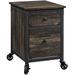 2 Drawer Mobile File Cabinet in Carbon Oak