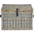 Deep Wicker Storage Trunk X-Large 30 In L X 21 In W X 20.5 In H Serene Grey