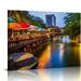 ONETECH Wall Art San Antonio Texas Canvas Prints San Antonio Alamo Canal River Walk Street Wall Decor Texas Skyline Picture Painting Poster Stretched Frame Home Living Room Decorations