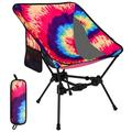 HEQUSIGNS Portable Camping Chair Backpacking Chair 4th Generation Ultralight Folding Chair Compact Lightweight Foldable Chairs for Hiking Camping Beach(Tie Dye)