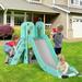 LAZY BUDDY Sturdy Kids Slide 4 in 1 Toddler Slide and Climber Playset with Basketball Hoop & Storage Space Non-Slip Steps Indoor Outdoor Toys for Boys Girls