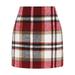 Hwmodou Women Poodle Skirts Womens High Waist Plaid Skirt Bodycon Pencil Wool Mini Skirt Tennis Skirts For Woman