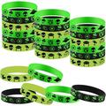 48PCS Green Alien Party Rubber Bracelets | Outer UFO Space Alien Themed Birthday Party Decorations | Durable Silicone Wristbands | Fun and Unique Hand Accessories for Adults and Teens