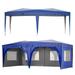 10x20 Ft Ez Pop Up Canopy Tent with 6 Removable Sidewalls & Carry Bag Folding Protable Party Tent with UV Protection Heavy Duty Gazebo for Outdoor Garden Patio 6 Sand Bags Included Blue