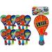 JA-RU Wood Paddle Ball with String Real Quality Paddle Balls Classic Game Toy (Pack of 12 Assorted). Plus 1 Collectable FunaTon Sticker. 751-12A