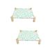 2 PCS Washable Dog Bed Elevated Cat Beds Indoor Hammock Pet Cot and Summer for Home Detachable Wooden