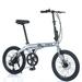 20 Folding Bike 8 Speed City Bike with Aluminum Alloy Frame Lightweight Foldable Bicycle Urban Commuter for Adult Women and Men Silver Grey