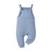 Baby Girls Suspender Jumpsuits Knotted Strap Solid Color Casual Romper