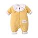 AnuirheiH Unisex Baby Boy Girl Rompers Winter Cute Bear Long Sleeve Button Down Romper Chunky Warm One Piece Jumpsuits Clothes Sets 0-18 M