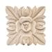 3-3/4 in. x 3-3/4 in. x 7/8 in. Unfinished Hand Carved North American Solid Hard Maple Wood Onlay Floral Wood Applique