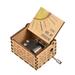 Vintage Wooden Music Box Palm-size Hand Crank Wood Case Musicbox Beautiful Carved Wooden Musical Gadget with Melody You are My Sunshine for Mum Dad Wife Husband Christmas Birthday Gift