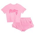 Girls Toddler Fanatics Branded Pink Philadelphia Phillies Dugout Cute T-Shirt & Shorts Set