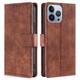 Crocodile textured leather case for iPhone 14 Pro Max - Brown