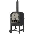 Outsunny 2-in-1 Pizza Oven amd Freestanding BBQ Grill