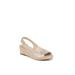Wide Width Women's Socialite Wedge by LifeStride in Platino Gold Fabric (Size 9 1/2 W)