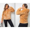 Lauren Zip Up Faux Fur Jacket With Hood