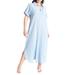 Plus Size Women's Maxi Shirtdress by ELOQUII in Twilight Mist (Size 22)