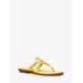 Michael Kors Aubrey Cutout Leather T-Strap Sandal Yellow 8