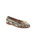 Wide Width Women's Bia Casual Flat by Aerosoles in Natural Printed Snake (Size 10 W)