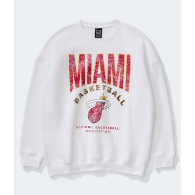 Aeropostale Womens' Miami Heat Basketball Crew Sweatshirt - White - Size XS - Cotton