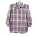Carhartt Tops | Carhartt Women's Cotton Plaid Roll-Tab Sleeve Button-Up Shirt Size Large (12/14) | Color: Purple | Size: L