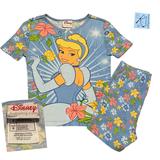 Disney Pajamas | Disney Shopping Cinderella Floral Pajama Set Kids Sz 6 | Color: Blue/Yellow | Size: 6g