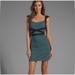 Free People Dresses | Free People Cross My Heart Teal Black Cutout Bodycon Mini Dress Small | Color: Black/Green | Size: S