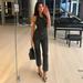 Zara Jeans | Blogger's Fave! Zara 2 Piece Pinstriped Jeans And Halter Top Set Nwt | Color: Black | Size: Various