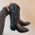 Free People Shoes | Eldorado Genuine Leather Black Western Boots Handmade | Color: Black/Cream | Size: 9.5