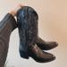 Free People Shoes | Eldorado Genuine Leather Black Western Boots Handmade | Color: Black/Cream | Size: 9.5