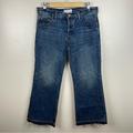 Free People Jeans | Free People Flare Crop Jeans Size 27 Released Hem Dark Wash Mid Rise Blue Denim | Color: Blue | Size: 27