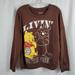 Disney Tops | Disney Winnie The Pooh Livin' Bother Free Graphic Brown Sweatshirt Size Large | Color: Brown/Yellow | Size: L