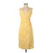 Nine West Casual Dress - Wrap: Yellow Tropical Dresses - New - Women's Size X-Small