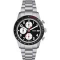 Chronograph FOSSIL "SPORT TOURER", silber (silberfarben, schwarz), Armbanduhren, Herren, Quarzuhr, Armbanduhr, Herrenuhr, Stoppfunktion, Datum,Edelstahlarmband