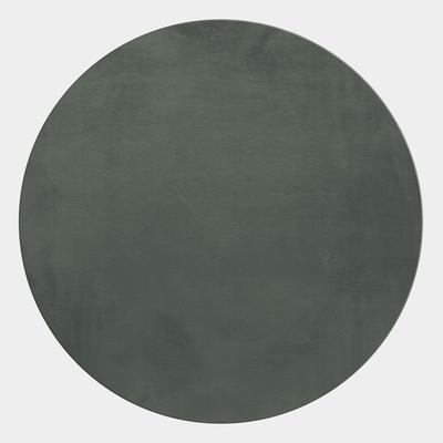 Hochflor-Teppich AYYILDIZ TEPPICHE "POUFFY 5100", grün, H:20mm Ø:160cm, Polyester, Teppiche, Läufer, weicher glatter Softflor, Kaninchen Fell Haptik, waschbar Image