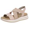 Riemchensandale REMONTE, Damen, Gr. 40, rosa (rosé), Veloursleder, sportlich, Schuhe, Sommerschuh, Sandalette, Keilabsatz, mit praktischem Gummizug