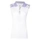 Island Green Insel Grün Frauen Iris Blumendruck Sleeveless Polo-Hemd - Weiß/Lavender - M