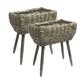 Muddy Hands Willow Plant Pot Trough Tall Planter Grow Table Stand Raised Bed (PACK OF 2)