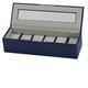 Men's Jack Navy Blue Six Watch Box with Glass Lid - Boxed