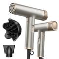 YAPOY Professional Hair Dryer with Diffuser Fast Drying 200 Million Ionic Blow Dryer with 110, 000 RPM High-Speed No Heat Damage Intelligent Thermo-Control Low Noise - Silver