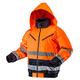 NEO TOOLS Thermo Warnschutzjacke EN 20471 Warnjacke orange Neon gelb Arbeitsjacke Warnschutz Sicherheitsjacke L orange