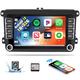 SIXWIN 1G+32G Android Car Stereo for VW Seat Golf Passat Jetta Beetle Tiguan Touran EOS 7” Touchscreen Bluetooth Radio with Apple CarPlay Android Auto Mirror Link GPS Navigation WiFi FM Backup Camera