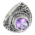 Silver N Rock Amethyst Gemstone Band Ring Men & Women Band Ring All Size 925 Sterling Silver Band Ring Gift Item Jewelry ERG-1219A_ (Z 4)