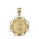 Religious Jewelry by FDJ 14k Yellow Gold Miraculous Medal Of Blessed Virgin Mary Round Pendant, Yellow Gold