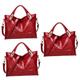 Holibanna 3pcs Women Shoulder Bag Leather Tote Bag Leather Shoulder Bag Cross Body Purses for Women Messenger Bag for Women Hand Bag for Womens Women Tote Handbags Simple Red Bags