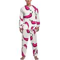 Red Chili Hot Pepper Soft Mens Pyjamas Set Comfortable Long Sleeve Loungewear Top And Bottoms Gifts S