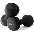 KG Physio Weights Dumbbells Set - Neoprene-Coated Dumbbells Weights Set, Sweat-Resistant Dumbell Set with Anti-Roll Technology and A3 Exercise Poster, Dumbbell Set 1-10kg Dumbbell Pair